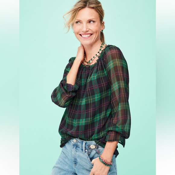 EUC Talbots Tartan Plaid Popover - Picture 2 of 6